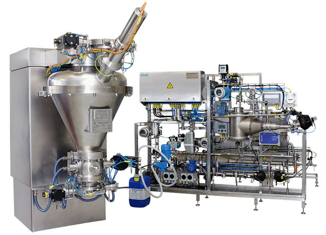 Cyclomix high-shear poedermenger met CIP-systeem