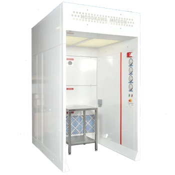Downflow booth voor processystemen voor cosmetische poeders