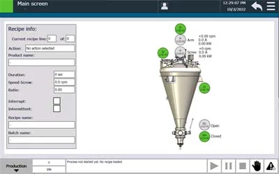 Receptbeheer via een HMI-operatorinterface