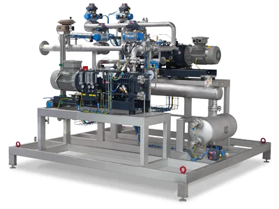 Vacuümskid voor een poeder/bulkgoed-droogsysteem